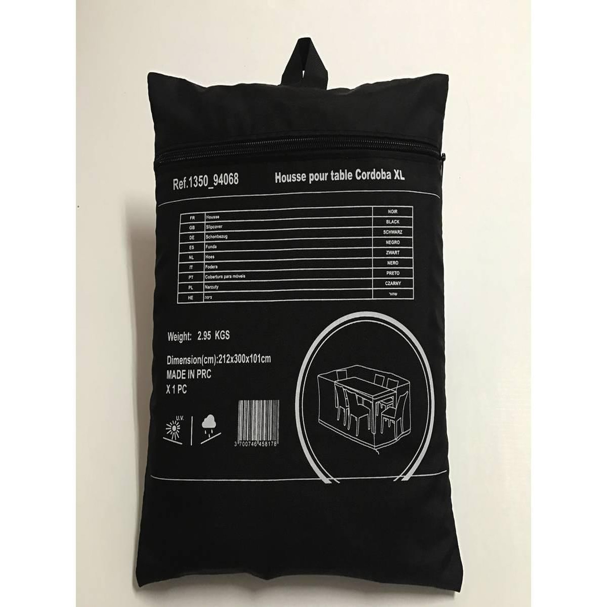 Voir la diapositive 3 : Habitat et Jardin Housse de protection pour salon de jardin repas - 300 x 212 x 101 cm - noir