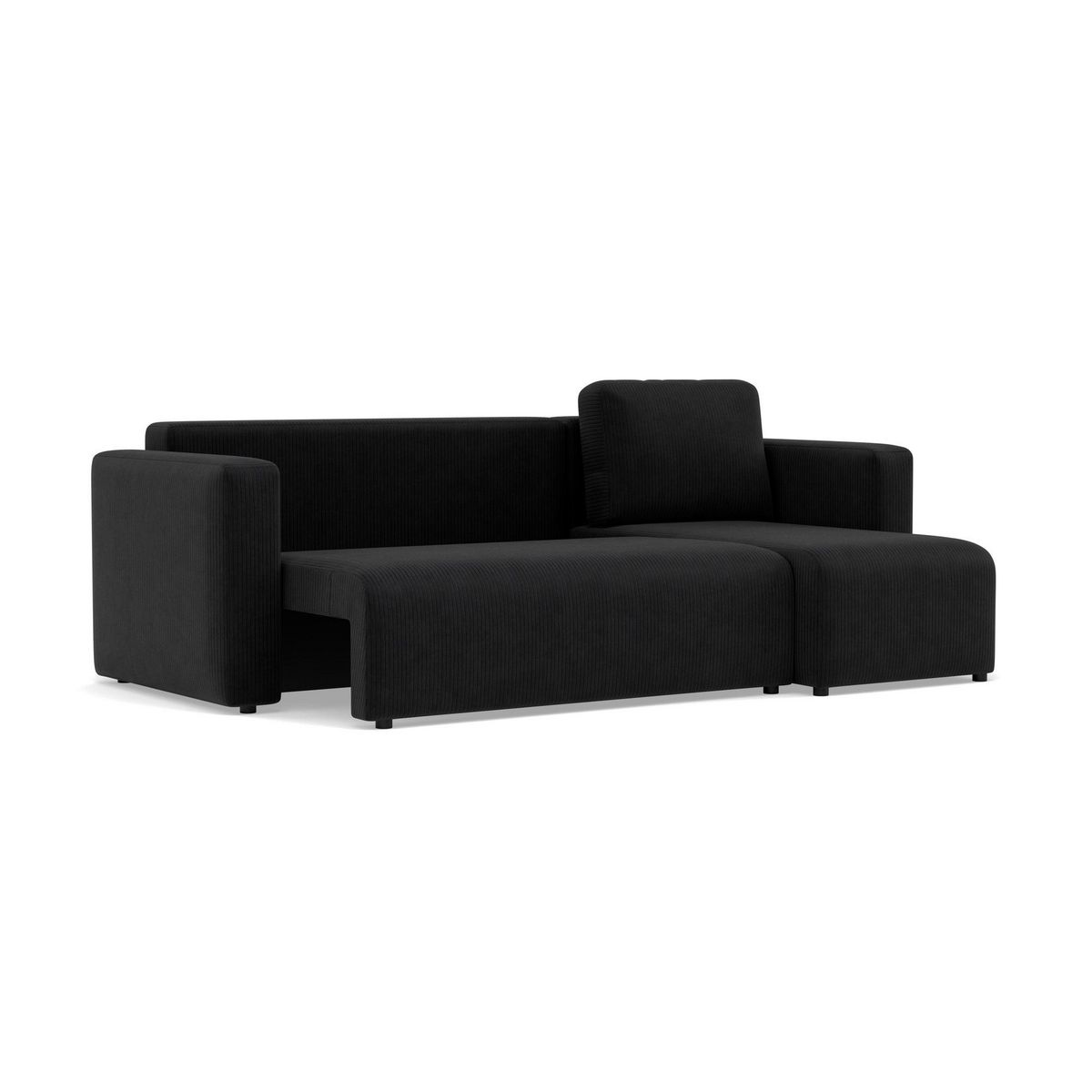 BEST MOBILIER Canopy - canapé d'angle réversible 4 places convertible avec coffre en velours côtelé