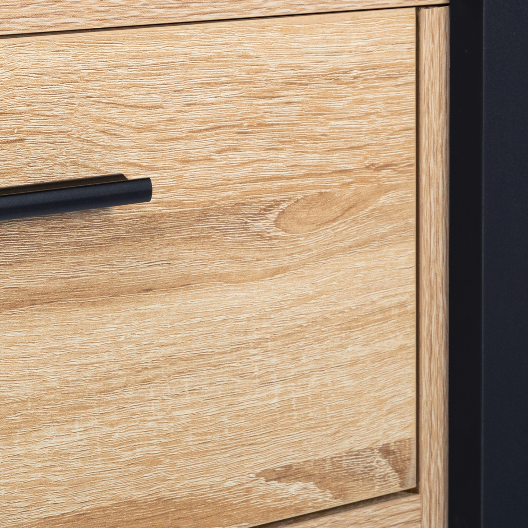 Voir la diapositive 5 : ID MARKET Buffet bas 105 cm phoenix bois et noir