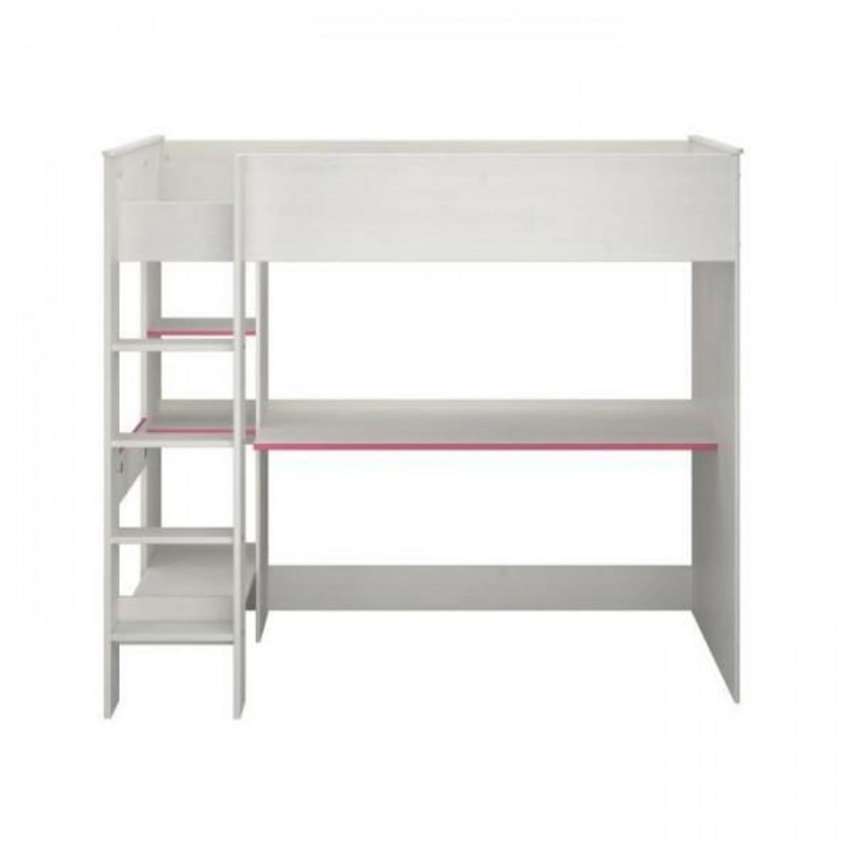 PARISOT PARISOT JIM Lit mezzanine enfant contemporain décor pin memphis et chant réversible bleu ou rose - l 90 x L 200 cm