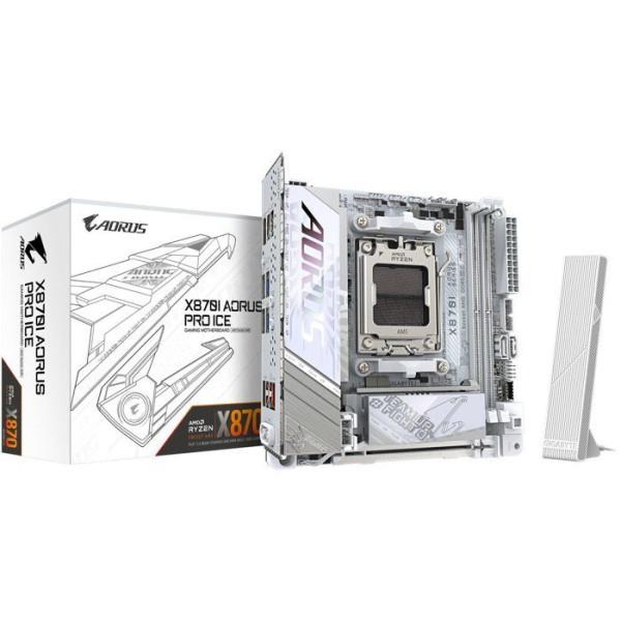 Gigabyte Carte mere - GIGABYTE - X870I AORUS PRO ICE - Format Mini-ITX - Chipset AMD X870 - DDR5 & PCIe 5.0 - WiFi 7