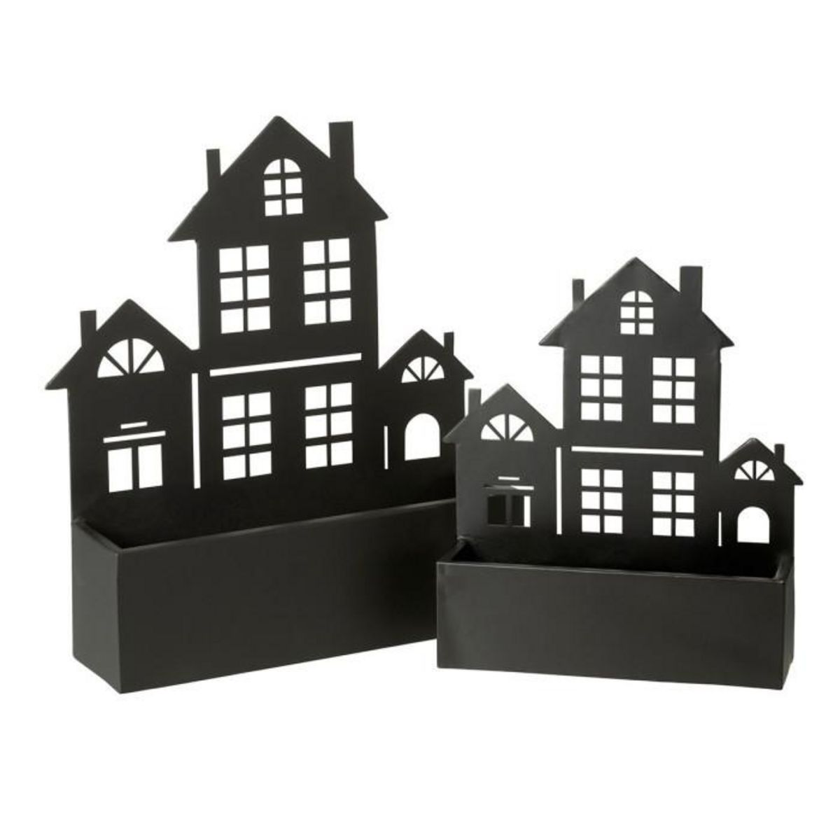 Paris Prix Jardinière Murale en Métal  Maison  36cm Noir