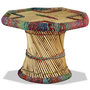 Voir la diapositive 3 : VIDAXL Table basse Bambou avec Details Chindi Multicolore