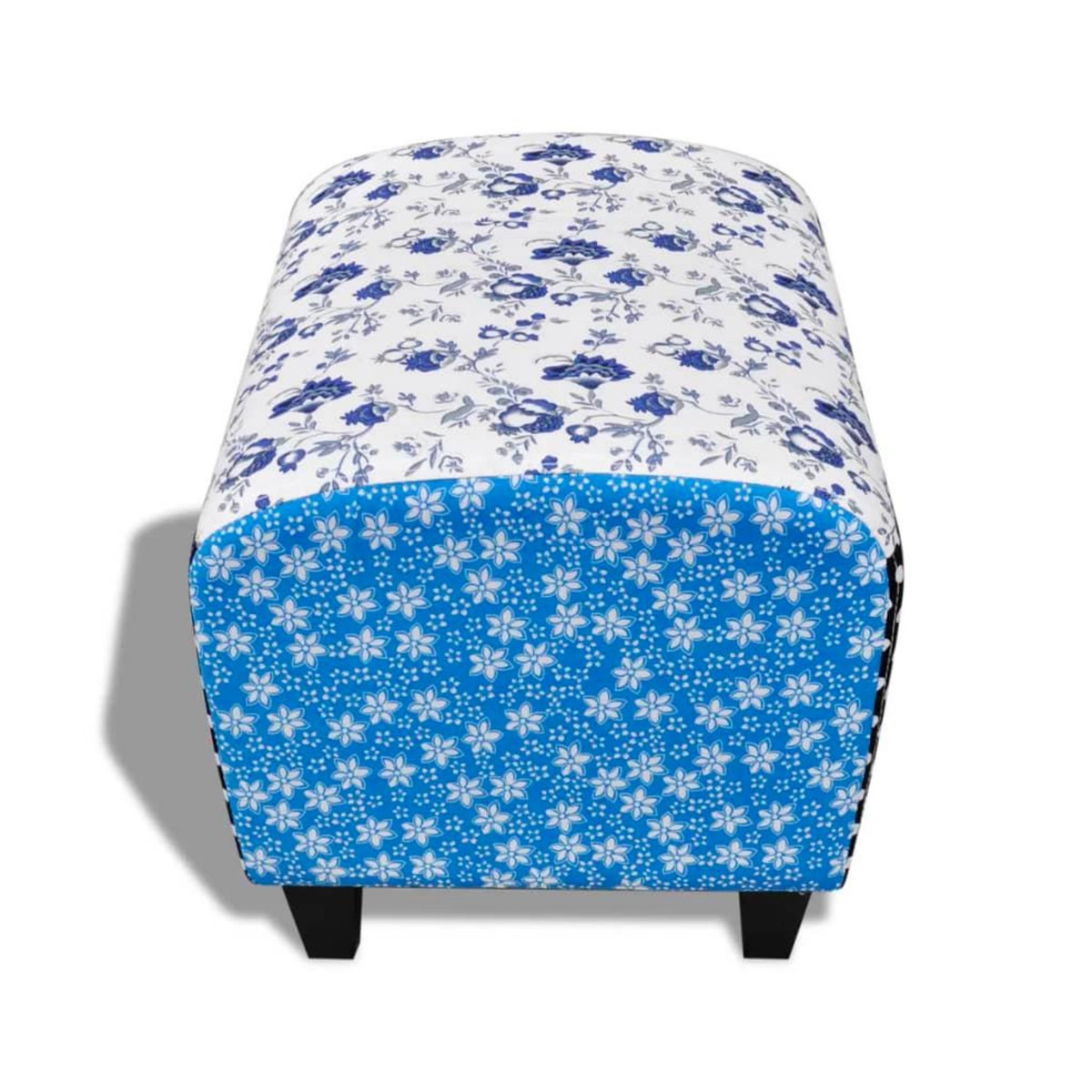 VIDAXL Repose-pied Design avec patchwork Bleu et blanc