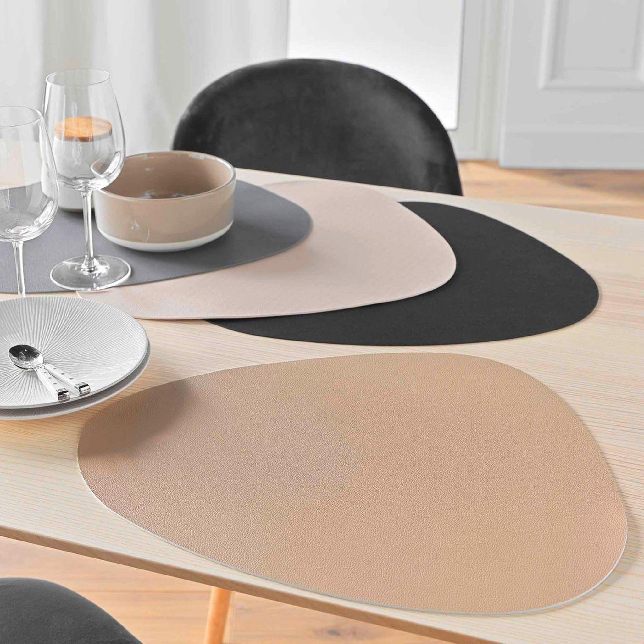 Voir la diapositive 4 : Douceur d'Intérieur Set de table uni  galita  37x45cm crème