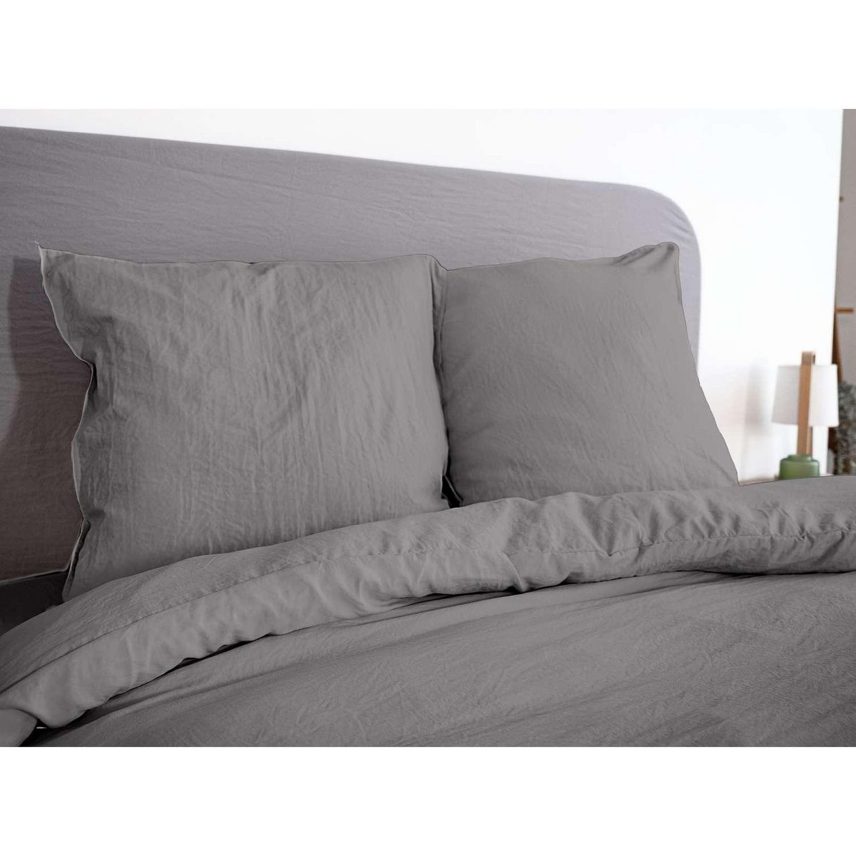 COTE DECO Parure de lit - 100% microfibre lavée