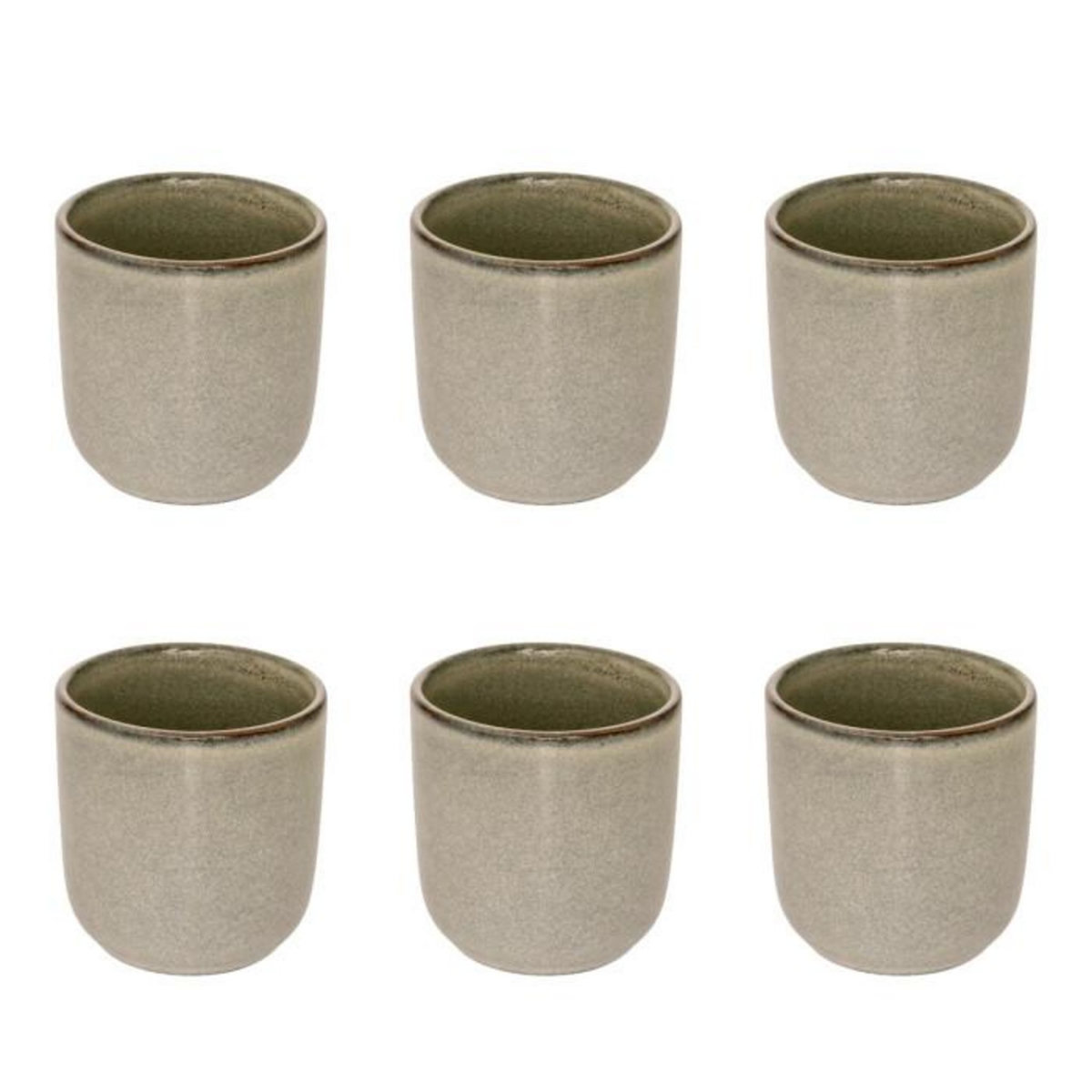 SECRET DE GOURMET Lot de 6 Tasses à Café  Terre Inconnue  10cl Vert Clair