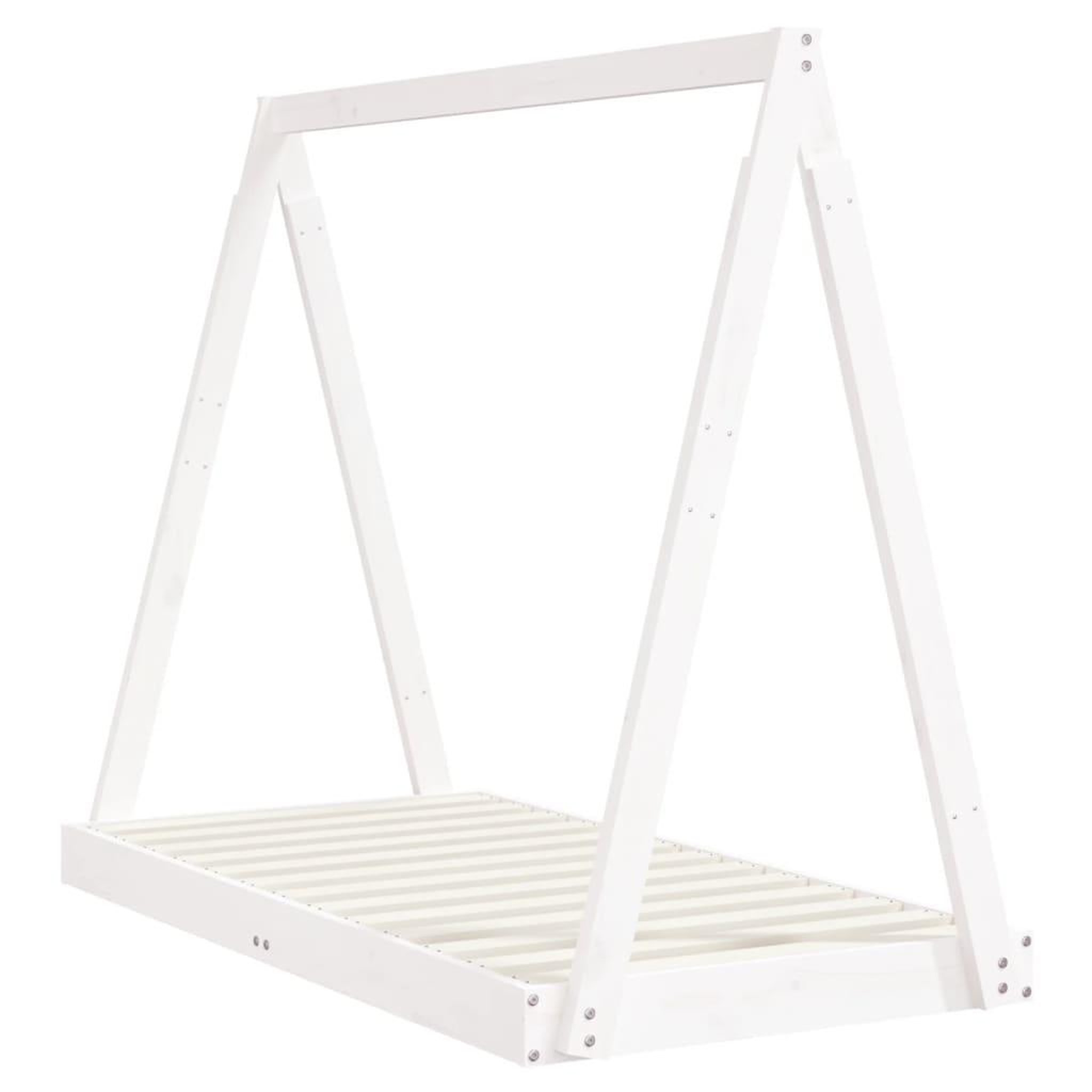 Voir la diapositive 3 : VIDAXL Cadre de lit pour enfant blanc 70x140 cm bois de pin massif
