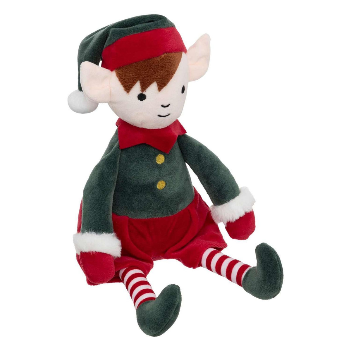 ATMOSPHERA Peluche lutin de Noël - H 35 cm - Vert et rouge