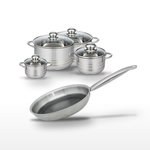 ELO Lot de 4 Faitouts Elo Relief Solution 12/16/20/24cm et Poêle 24cm