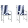Voir la diapositive 4 : VIDAXL Coussins de chaise a dossier bas lot de 2 rayures bleu et blanc