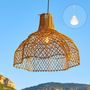Voir la diapositive 2 : Lumisky Suspension solaire bohème ARIA Beige Rotin D60 cm