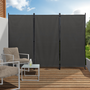 Voir la diapositive 2 : ID MARKET Paravent intérieur et extérieur sur pieds 3 panneaux 250 x 180 cm gris anthracite séparateur store latéral