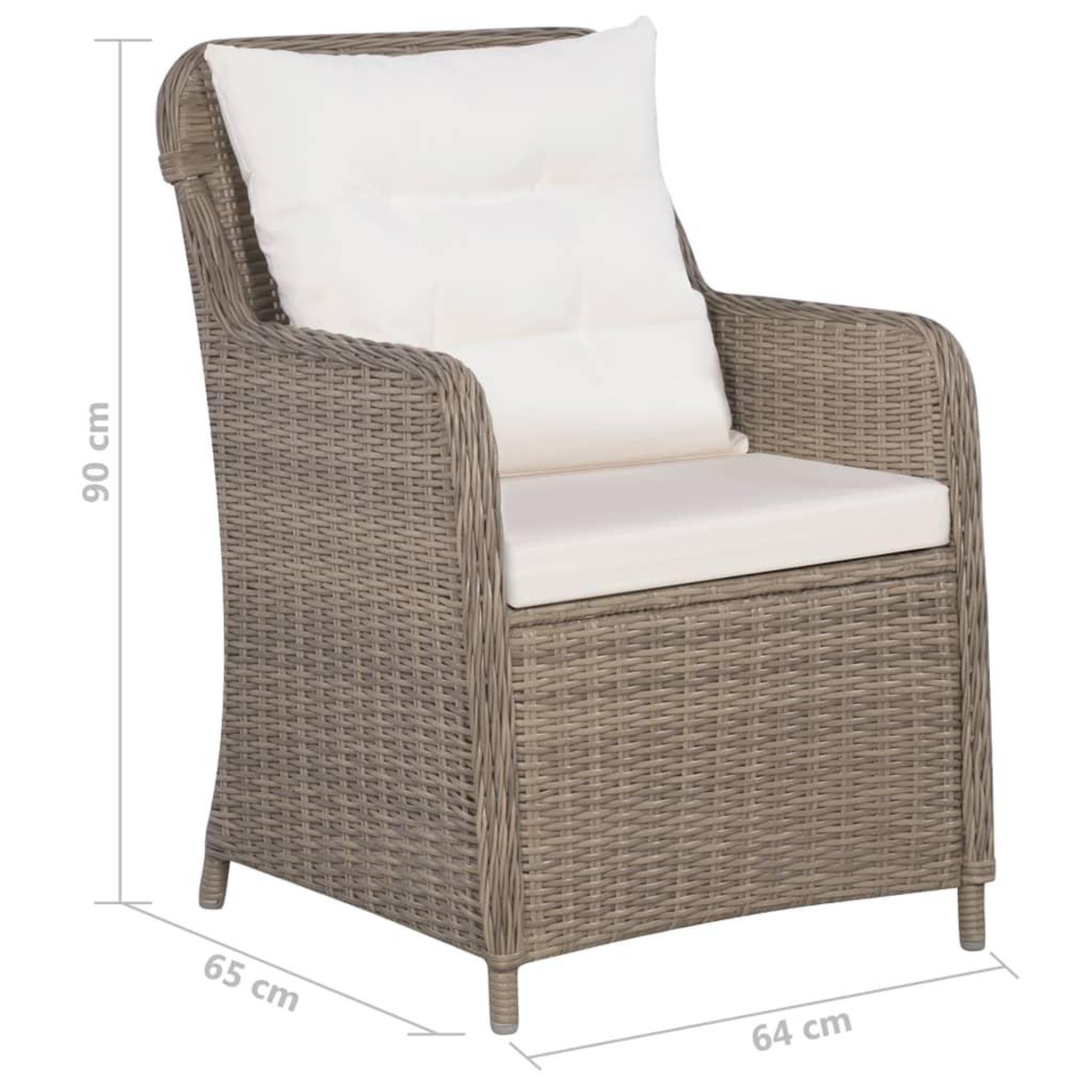 Voir la diapositive 6 : VIDAXL Ensemble a manger de jardin 9 pcs Marron