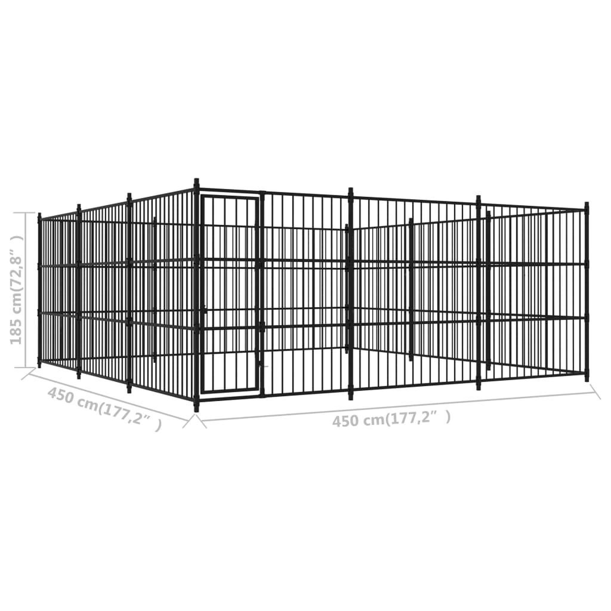 Voir la diapositive 6 : VIDAXL Chenil d'exterieur pour chiens 450 x 450 x 185 cm