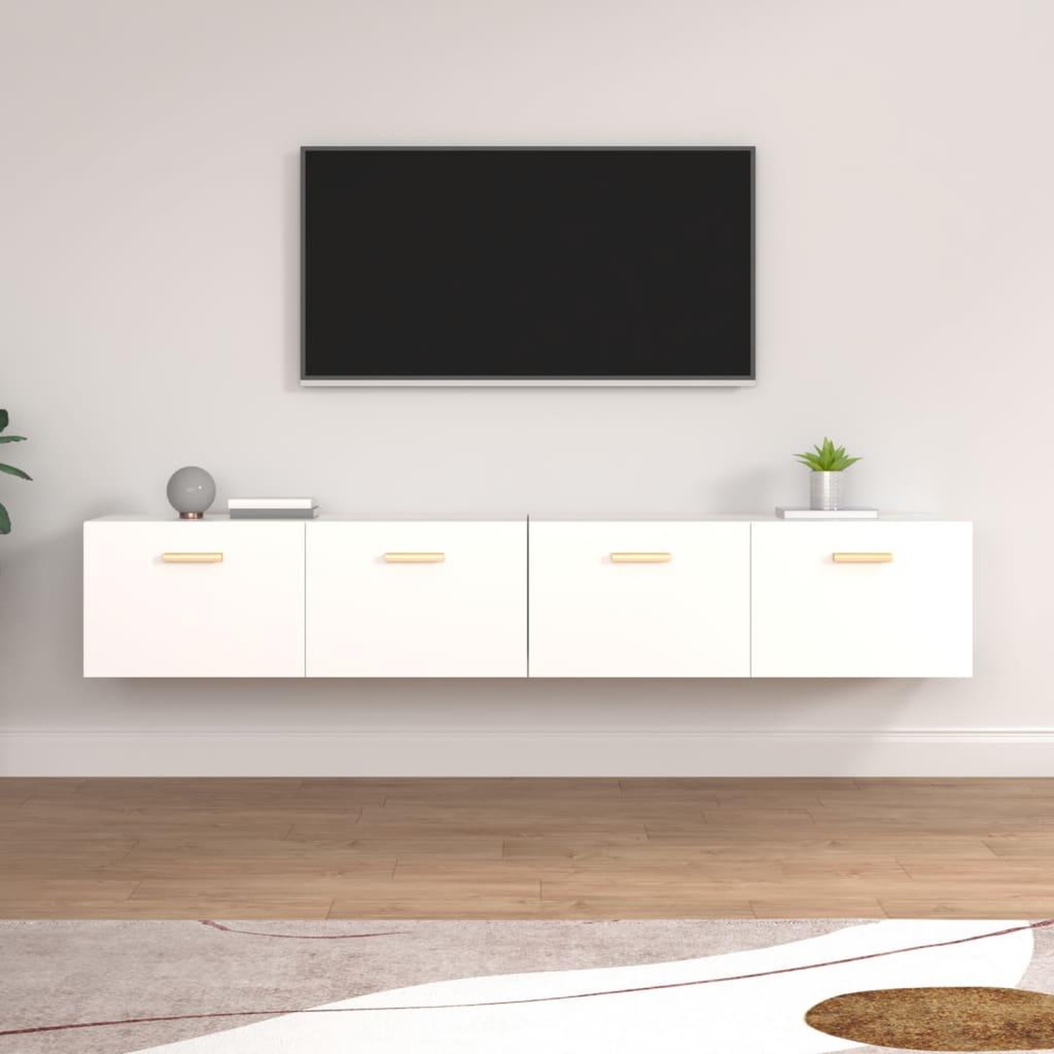 Voir la diapositive 1 : VIDAXL Armoires murales 2 pcs Blanc 100x36,5x35 cm Bois d'ingenierie