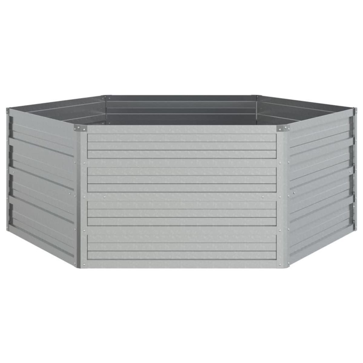 VIDAXL Lit sureleve de jardin 129x45 cm Acier galvanise Argente