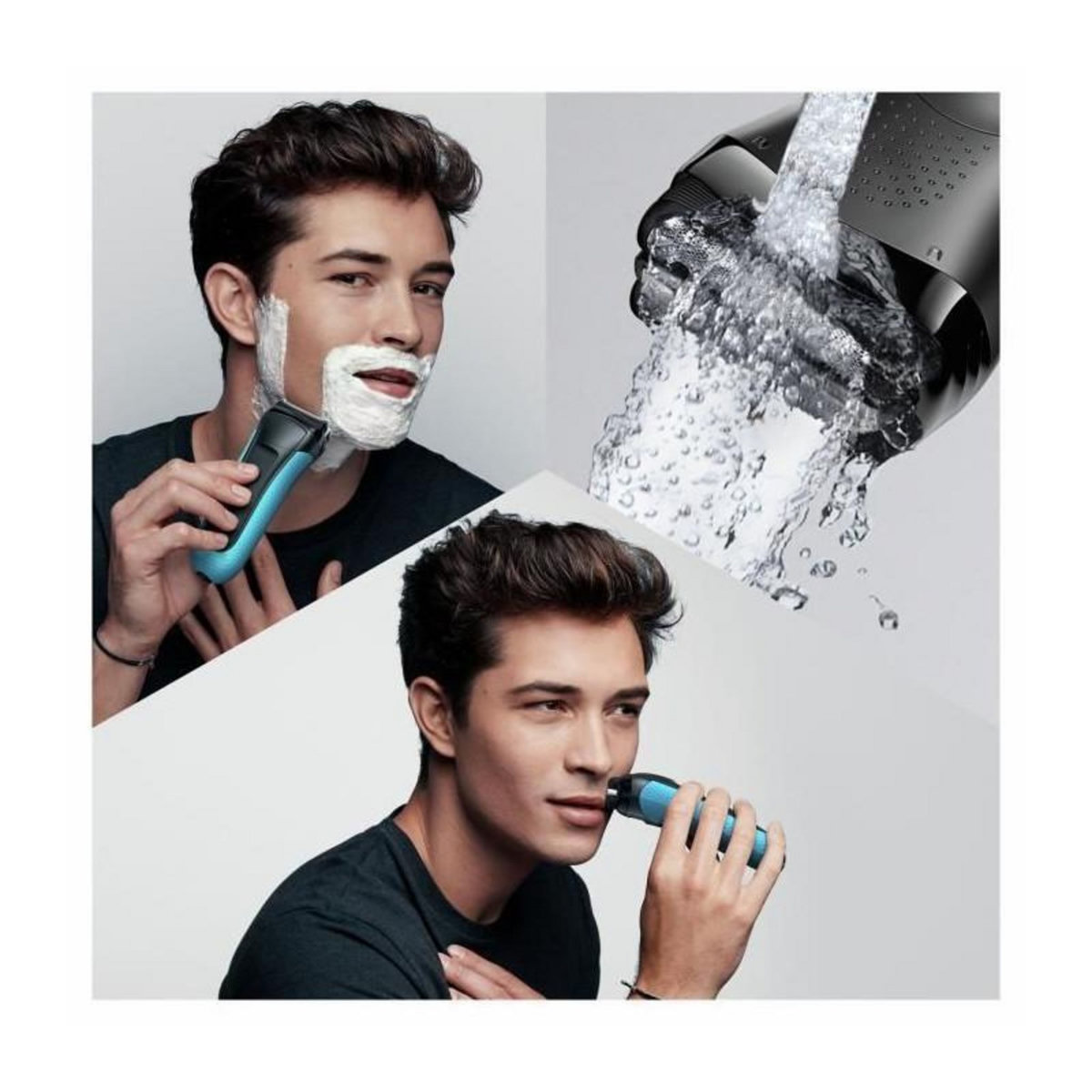 BRAUN Rasoir électrique barbe homme - BRAUN - Series 3 Shave & Style 3010BT - Technologie Wet & Dry - Noir / Bleu
