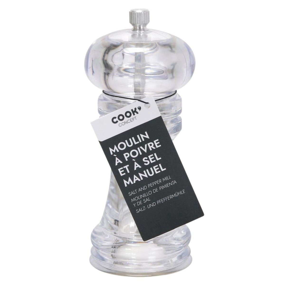 Paris Prix Moulin à Poivre & à Sel  Manuel  17cm Transparent