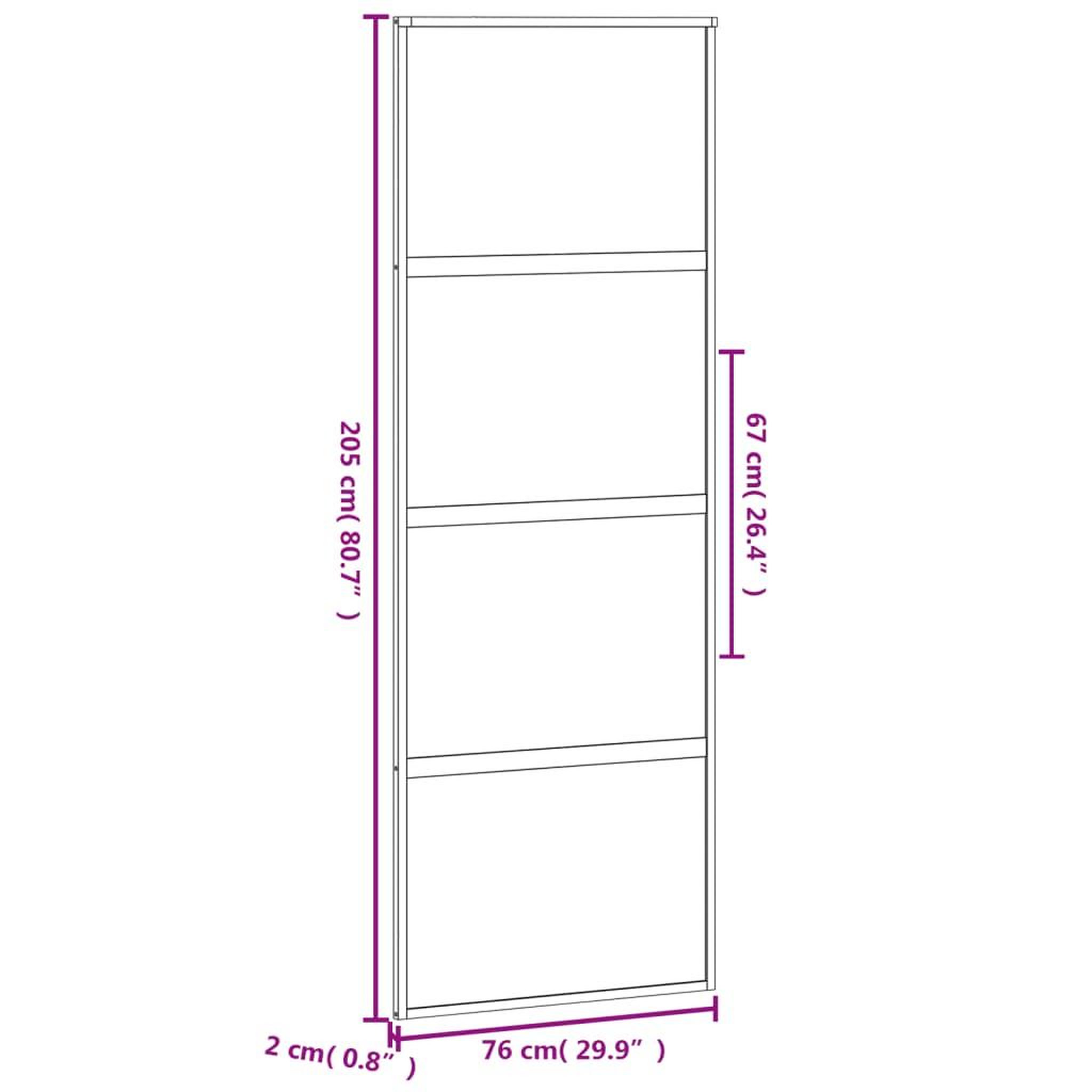 Voir la diapositive 6 : VIDAXL Porte coulissante noir 76x205 cm verre trempe aluminium