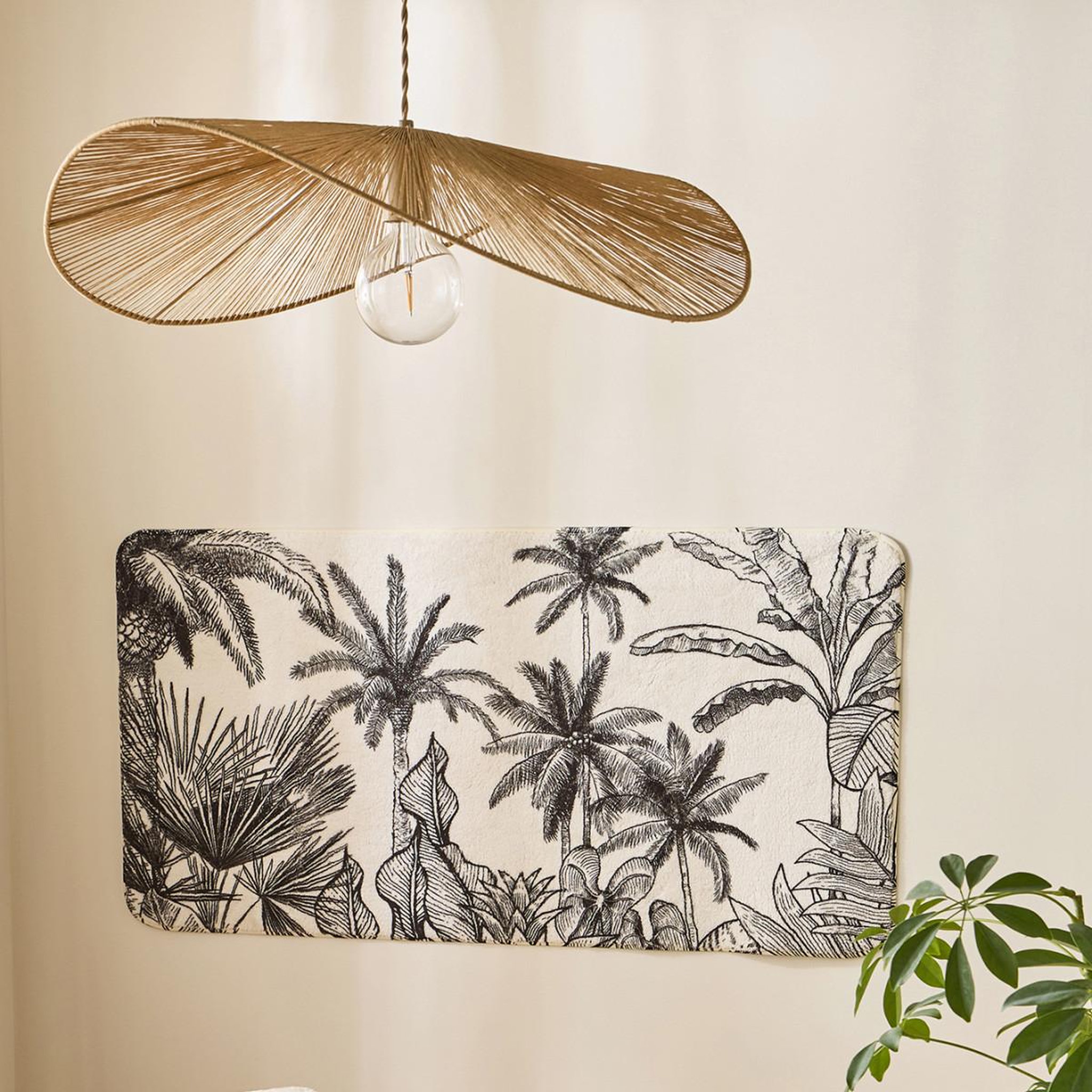 Voir la diapositive 2 : GUY LEVASSEUR Tapis de bain antidérapant imprimé tropical 60x120cm