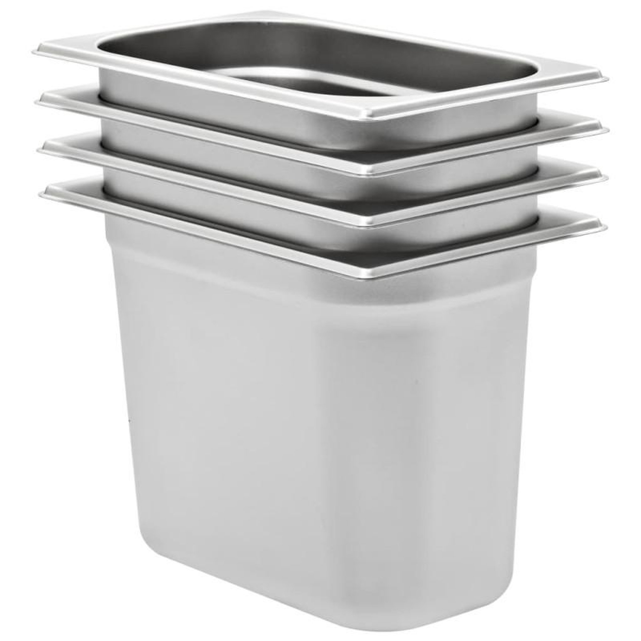 VIDAXL Récipients Gastronorm 4 pcs GN 1 4 200 mm Acier inoxydable