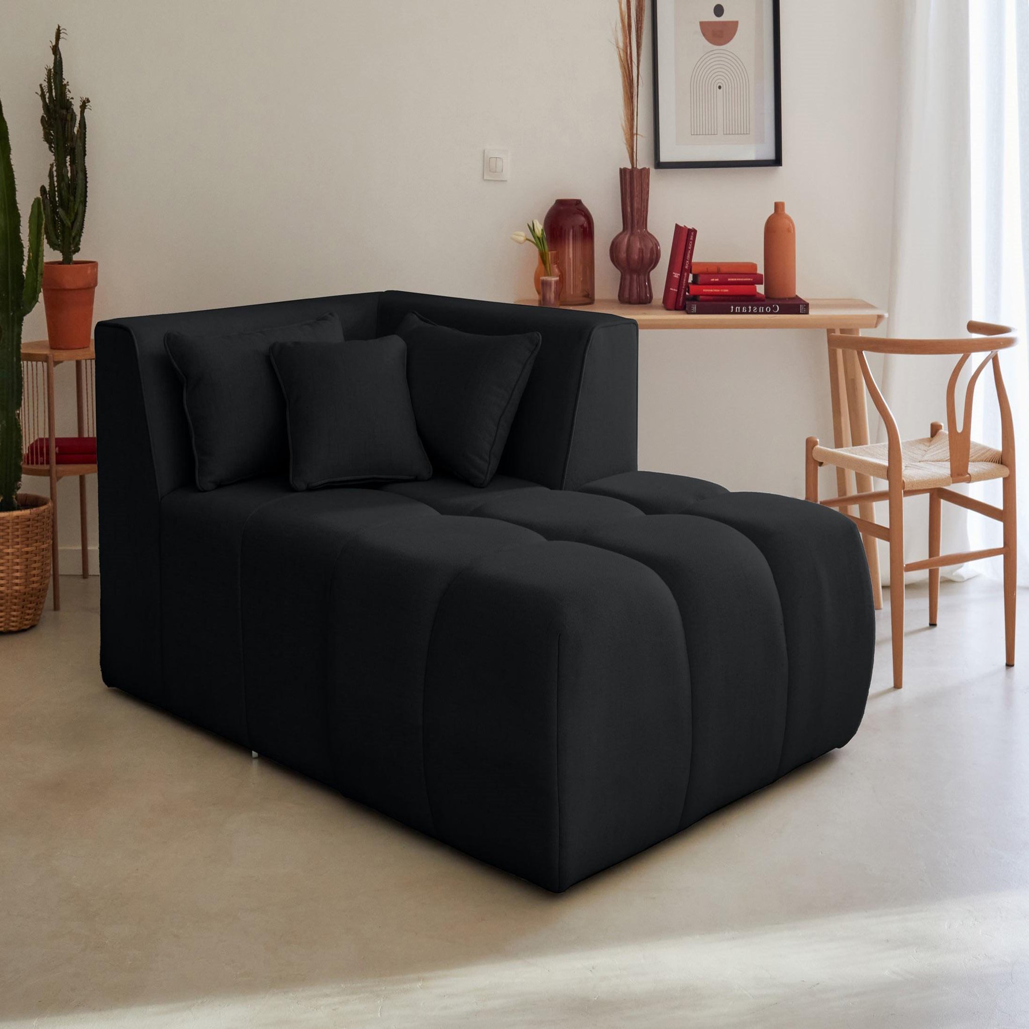 Voir la diapositive 5 : LISA DESIGN Caracas - canapé modulable d'angle droit - 5 places - en tissu