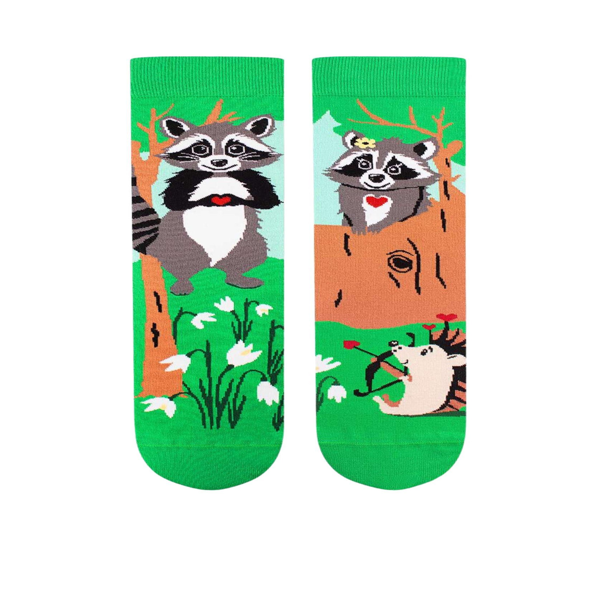 Voir la diapositive 2 : PIRIN HILL Chaussettes arty ratons laveurs amoureux