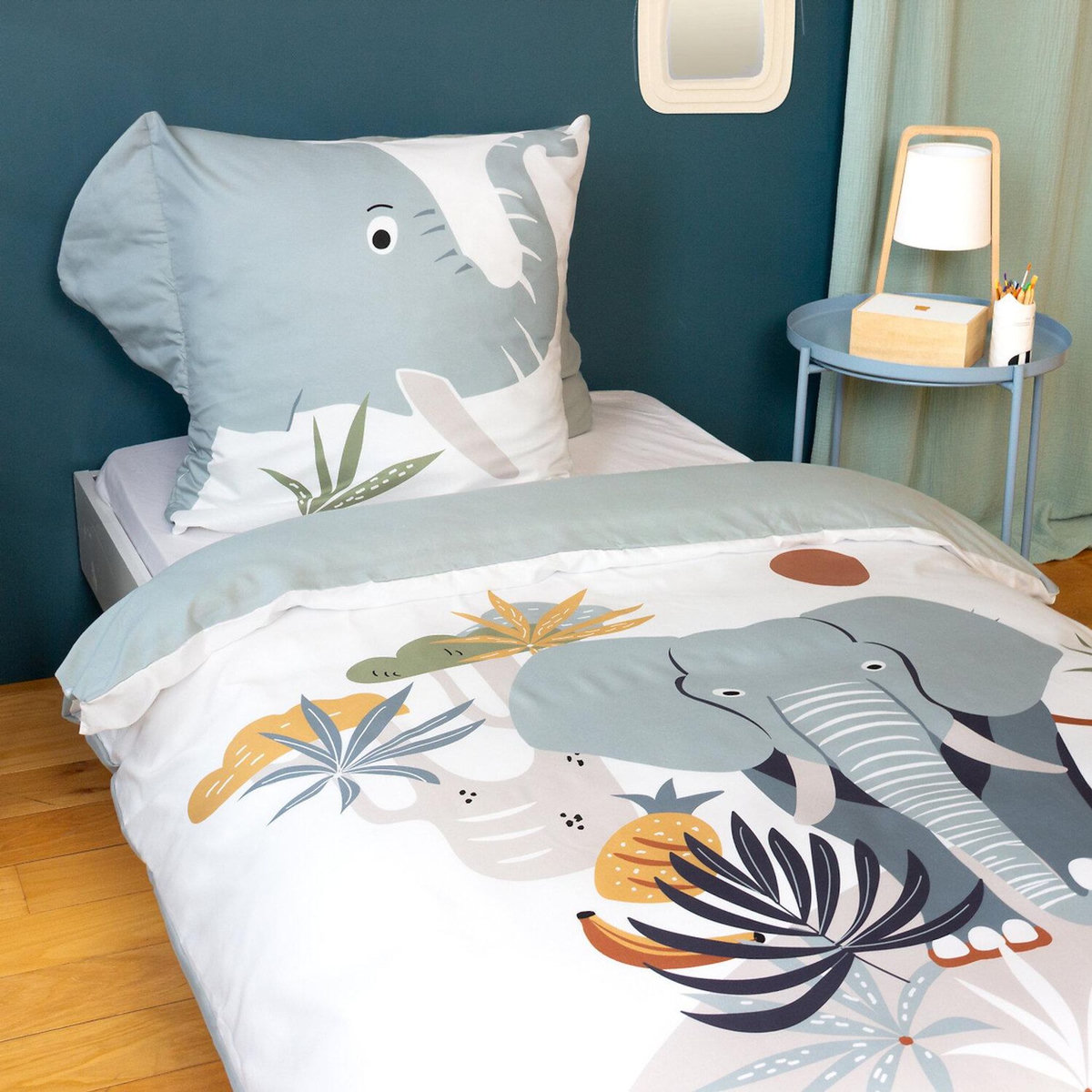 Home collection Parure housse de couette 100% microfibre 140x200 cm, eleph