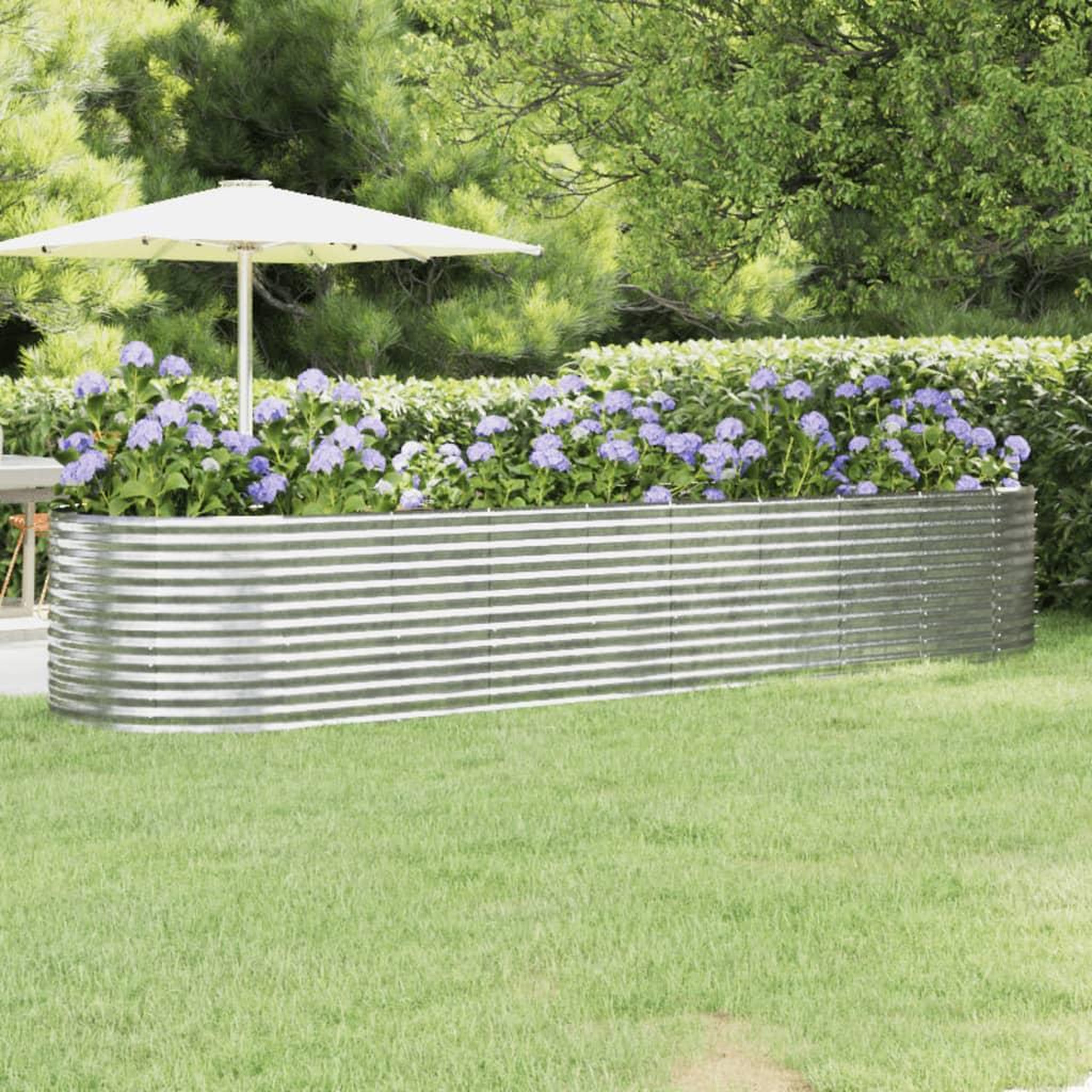 Voir la diapositive 1 : VIDAXL Lit sureleve de jardin Acier enduit de poudre Argente