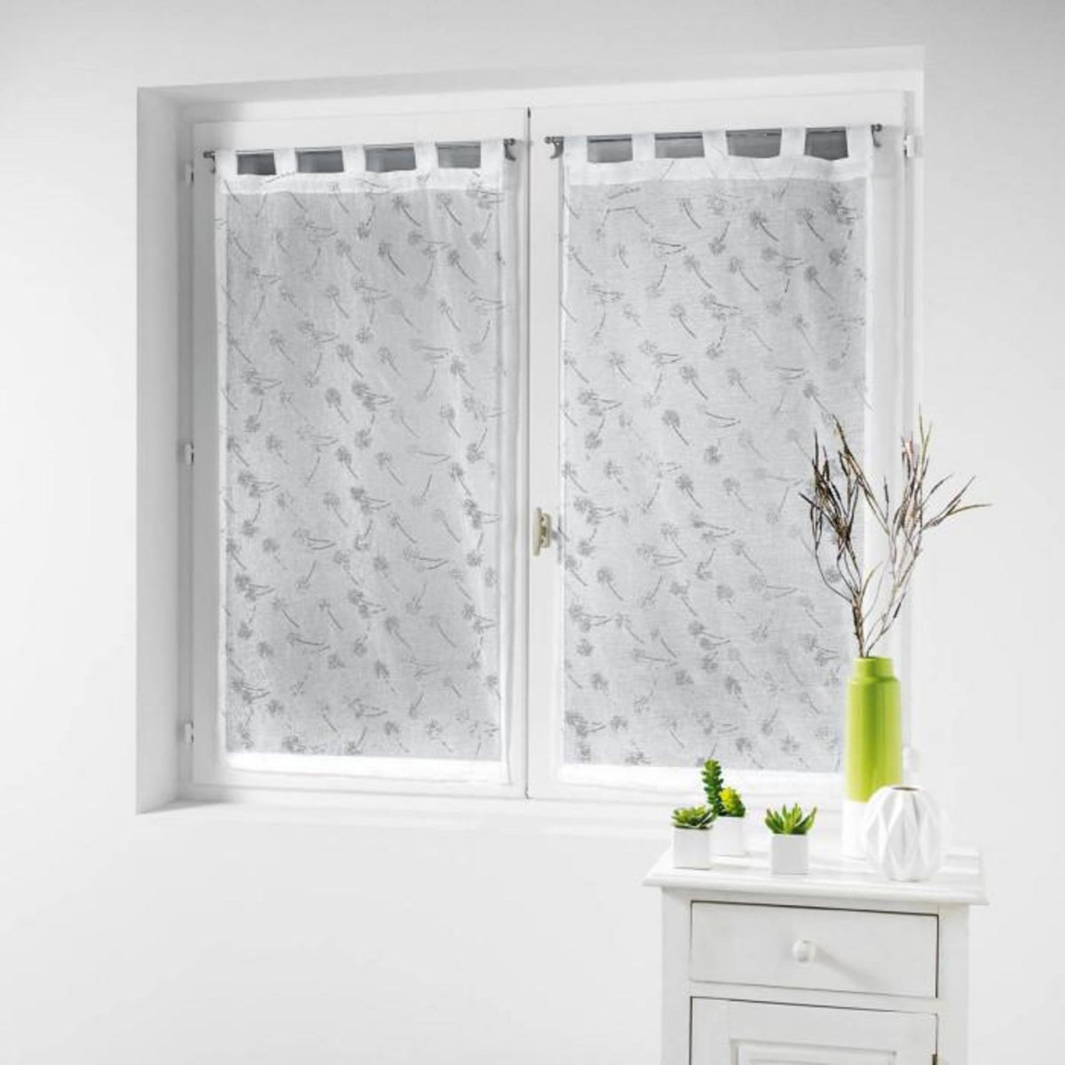Paris Prix Paire de Voilages  Dalya  60x120cm Blanc