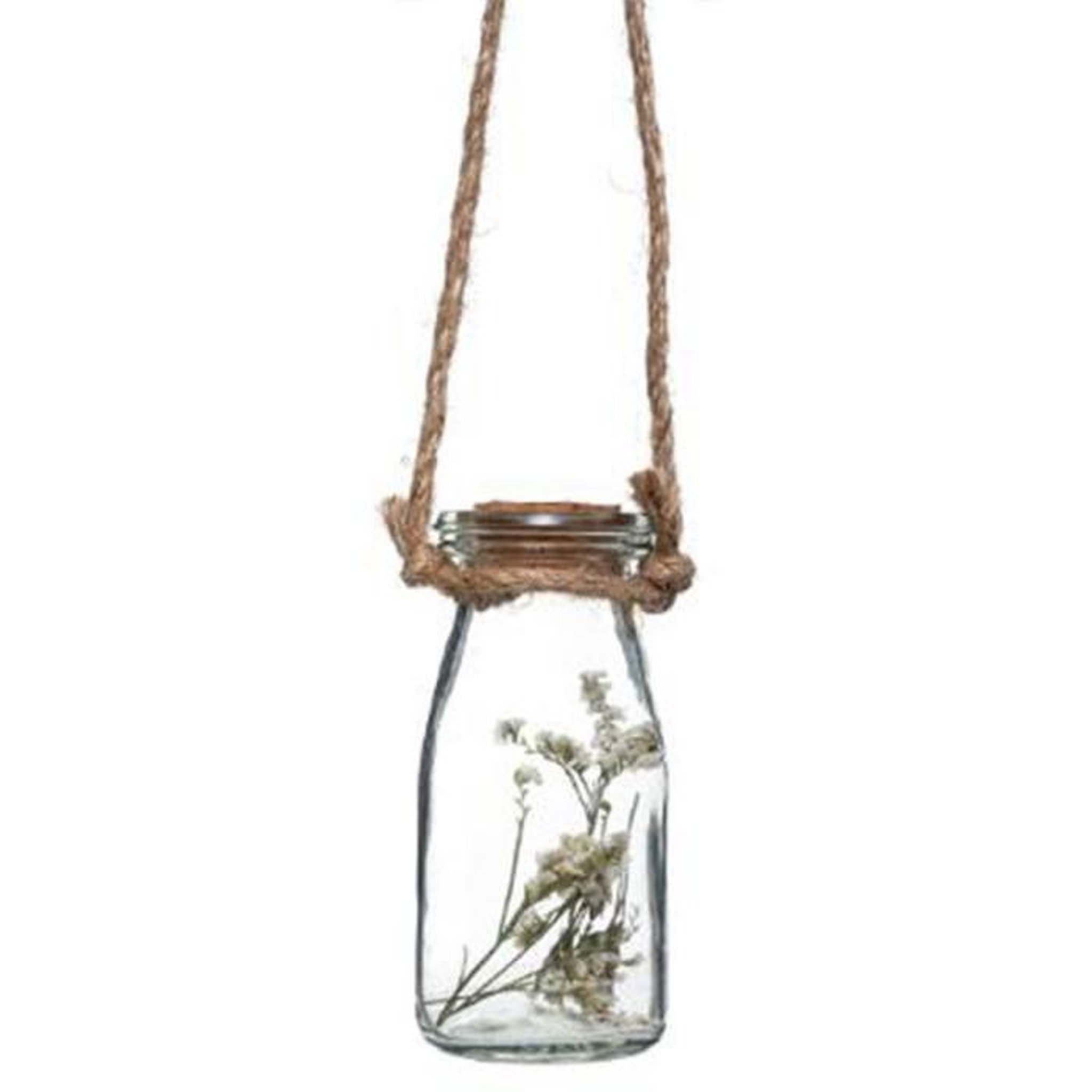 Voir la diapositive 5 : ATMOSPHERA Suspension murale  4 fleurs séchées  53cm naturel