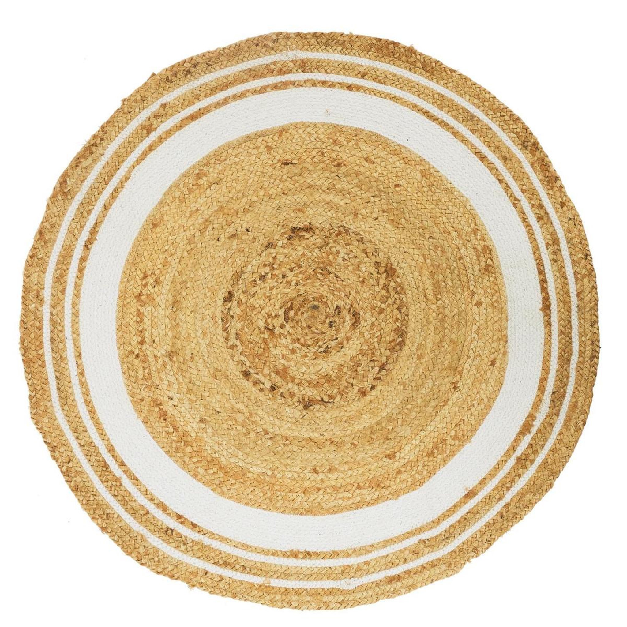 The Home Deco Factory Tapis rond déco en jute  limo  90cm blanc