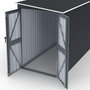 Voir la diapositive 5 : ID MARKET Abri de jardin adossé 3 m² gris en acier galvanisé avec base double porte latérale