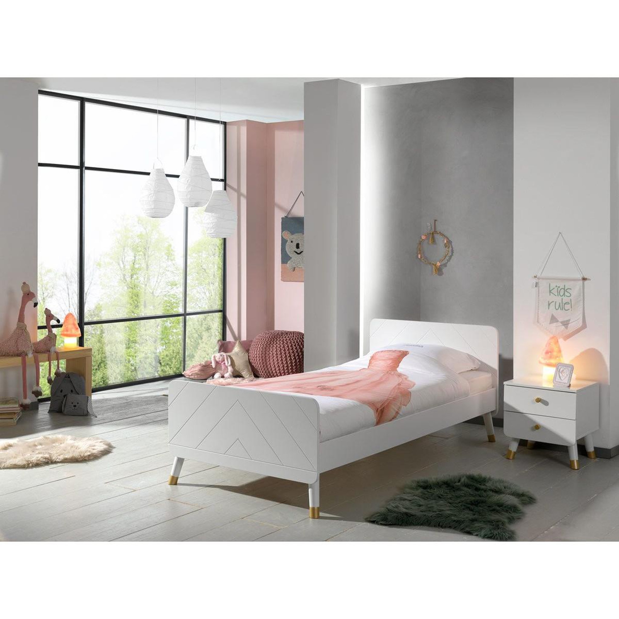 Voir la diapositive 4 : Paris Prix Pack - lit enfant & chevet  billy  90x200cm blanc