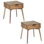 Voir la diapositive 1 : TOILINUX Lot de 2 Tables de chevet Acina, en bois d'Acacias avec 1 tiroir
