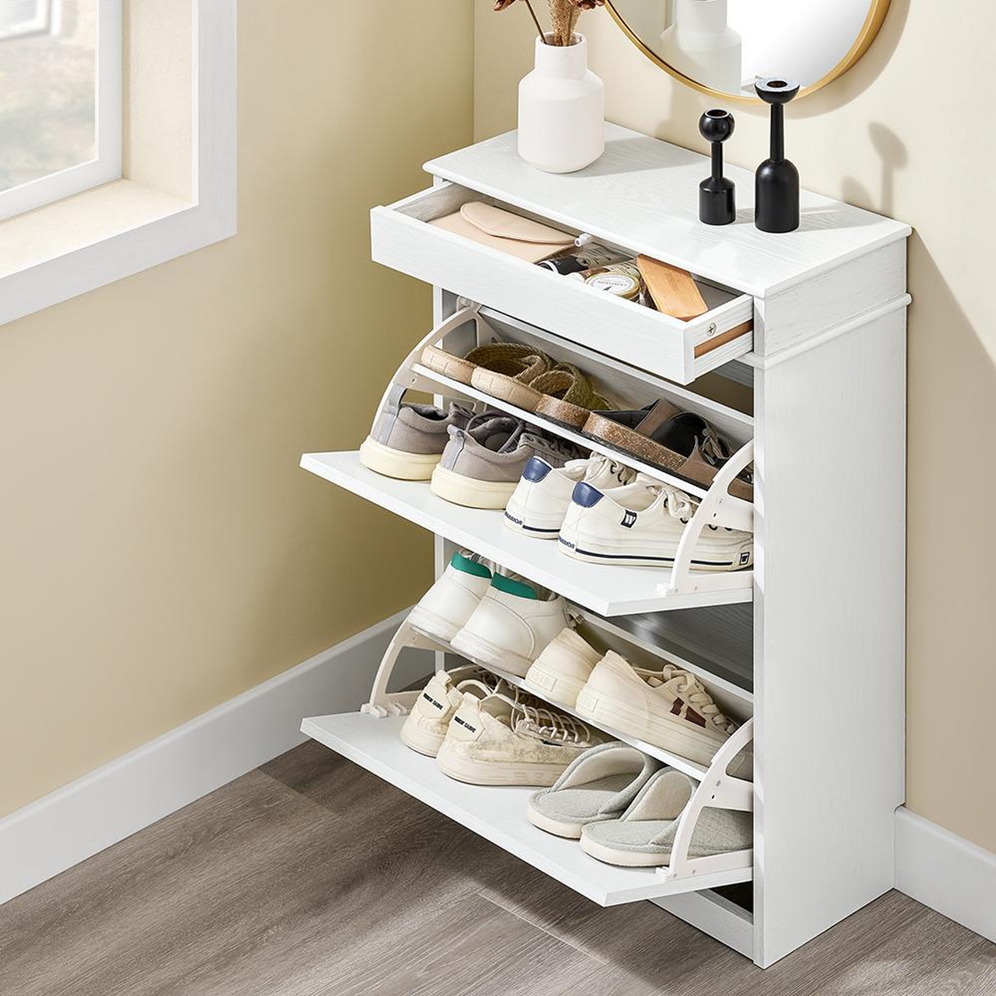 Voir la diapositive 2 : SOBUY SoBuy - Meuble À Chaussures à 2 tiroirs - Classique - FSR78