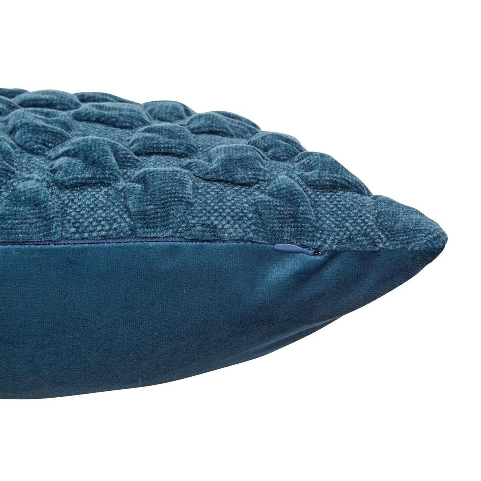 Voir la diapositive 2 : ATMOSPHERA Coussin chenillé 3d  nova  40x40cm bleu égéen