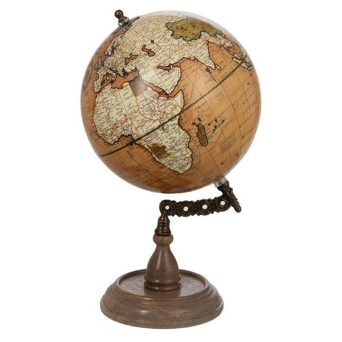 Paris Prix Globe Déco en Bois  Vintage  34cm Rouille