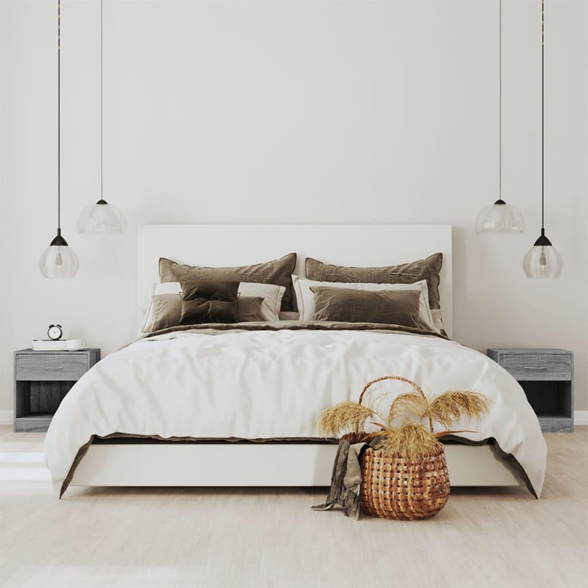 Voir la diapositive 1 : VIDAXL Tables de chevet 2 pcs avec tiroir Sonoma gris