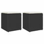 Voir la diapositive 1 : VIDAXL Tabourets jardin coussins 2 pcs noir 40x40x43 cm resine tressee