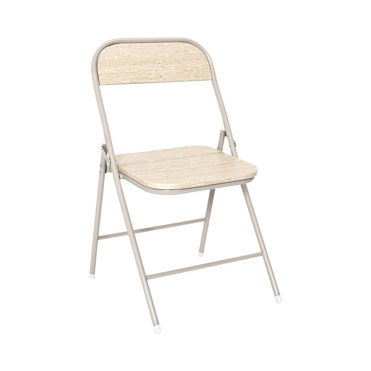Paris Prix Lot de 4 Chaises Pliantes  Terra Nova  78cm Beige