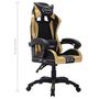 Voir la diapositive 6 : VIDAXL Fauteuil de jeux video avec LED RVB Dore et noir Similicuir