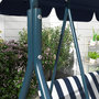 Voir la diapositive 5 : OUTSUNNY Balancelle de jardin 3 places toit réglable acier polyester bleu blanc rayé