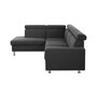 Voir la diapositive 4 : Canapé d'angle 4-5 places fixe avec LED - TOMY - Tissu gris chiné foncé - Angle gauche