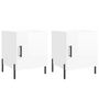 Voir la diapositive 2 : VIDAXL Tables de chevet 2 pcs blanc brillant 40x40x50 cm