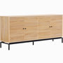 Voir la diapositive 4 : HOMIFAB Buffet 4 portes effet bois 180 cm - Talia
