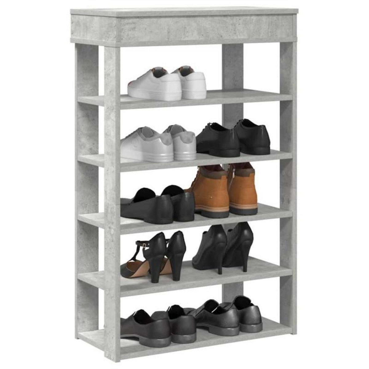 VIDAXL Étagère à chaussures gris béton 60x30x98 cm bois d ingénierie
