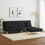 Voir la diapositive 3 : VIDAXL Canape-lit a 2 places et oreillers et repose-pied noir tissu