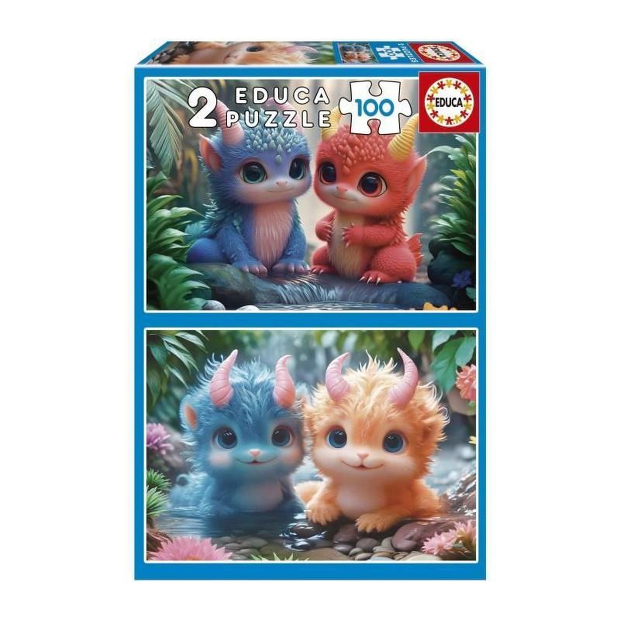 EDUCA Puzzle 2 x 100 pièces Monstres mignons – Enfant dès 8 ans – Dessins animés – Educa